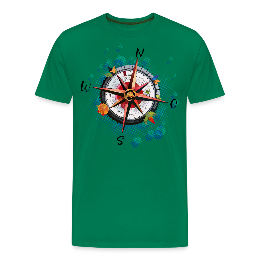 Männer Premium T-Shirt mit WINDROSE PRINT - Kelly Green