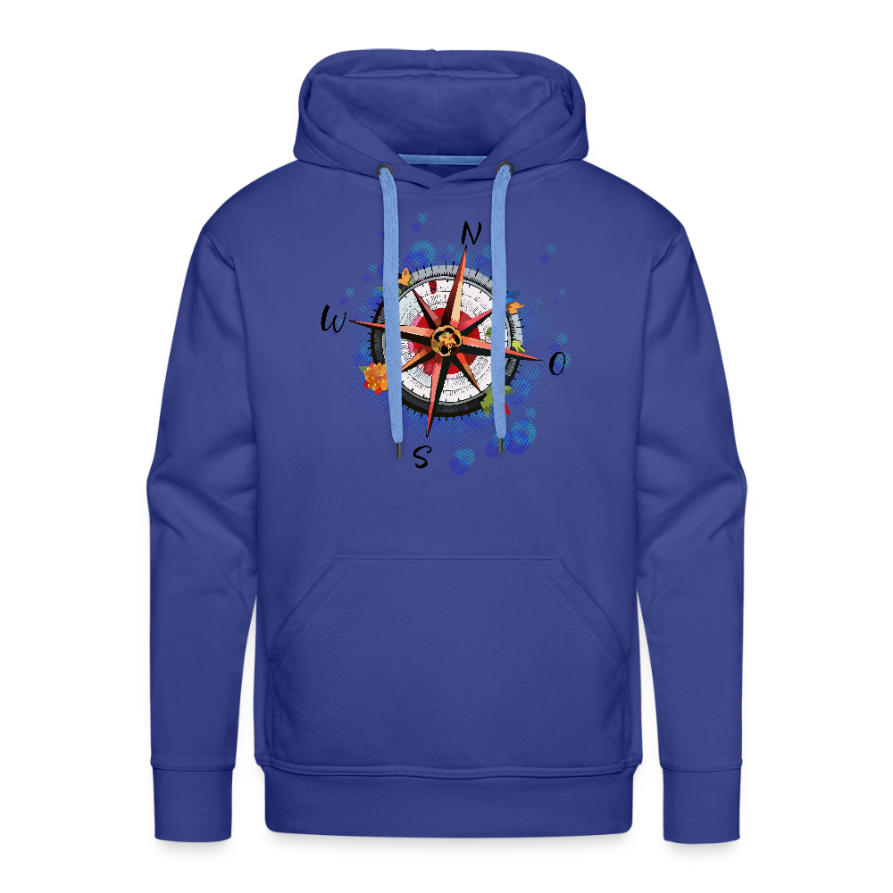 Männer Premium Hoodie mit WINDROSE PRINT - Königsblau