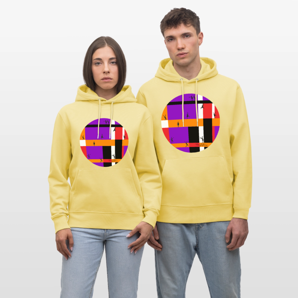 Unisex Bio-Hoodie mit TUSCHEMÄNNCHEN PRINT - Gelb Viva
