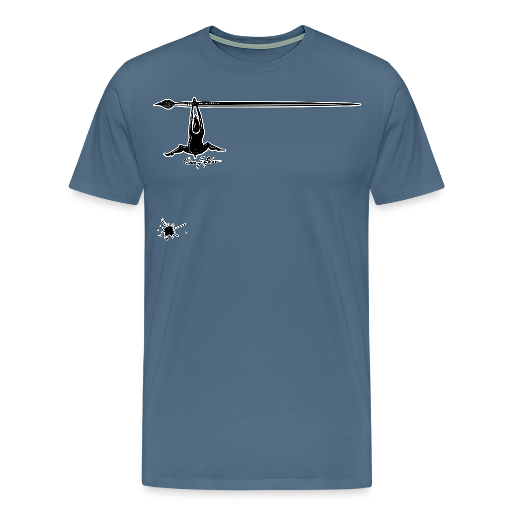 Männer Premium T-Shirt mit MÄNNLES PRINT - Blaugrau