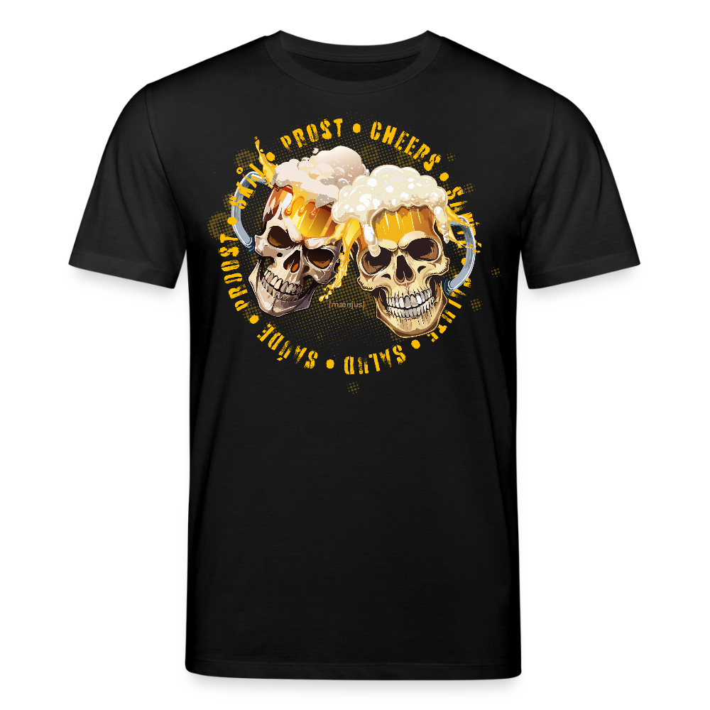 Unisex Bio-T-Shirt mit OKTOBERFEST SKULL BOY PRINT - Schwarz