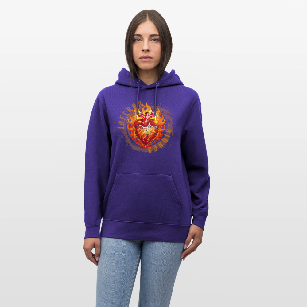 Unisex Bio-Hoodie mit FEUERHERZ PRINT - Purple Love