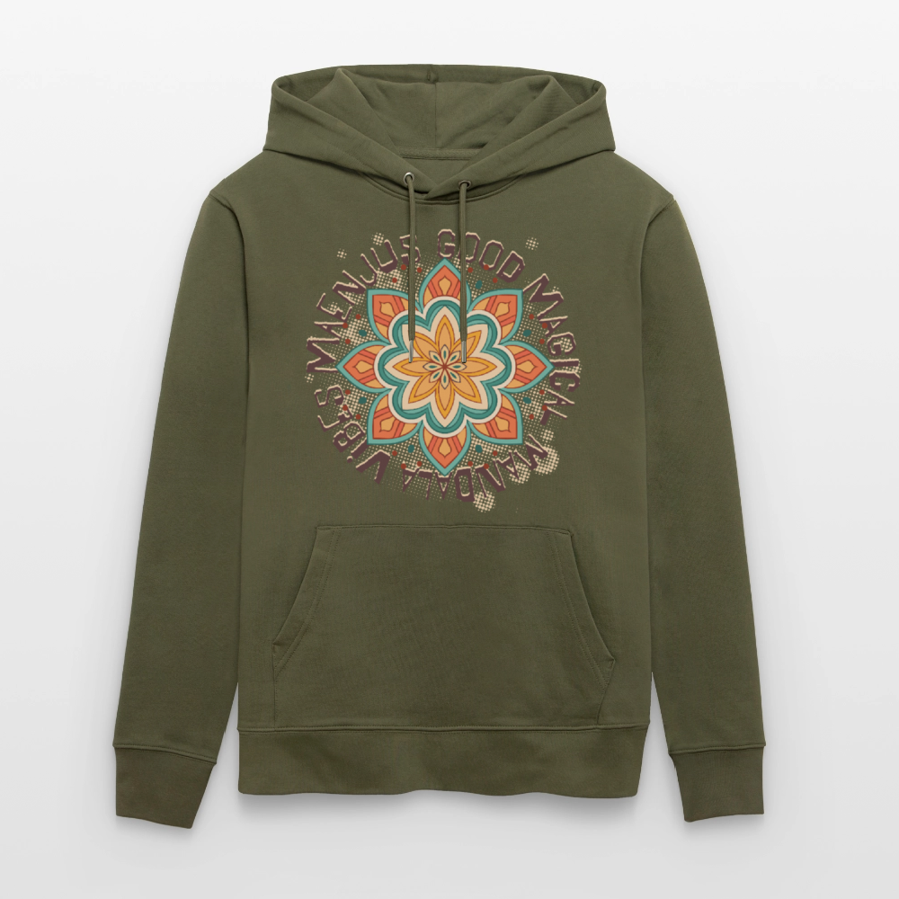 Unisex Bio-Hoodie mit MANDALA VIBES PRINT - Khaki Grün