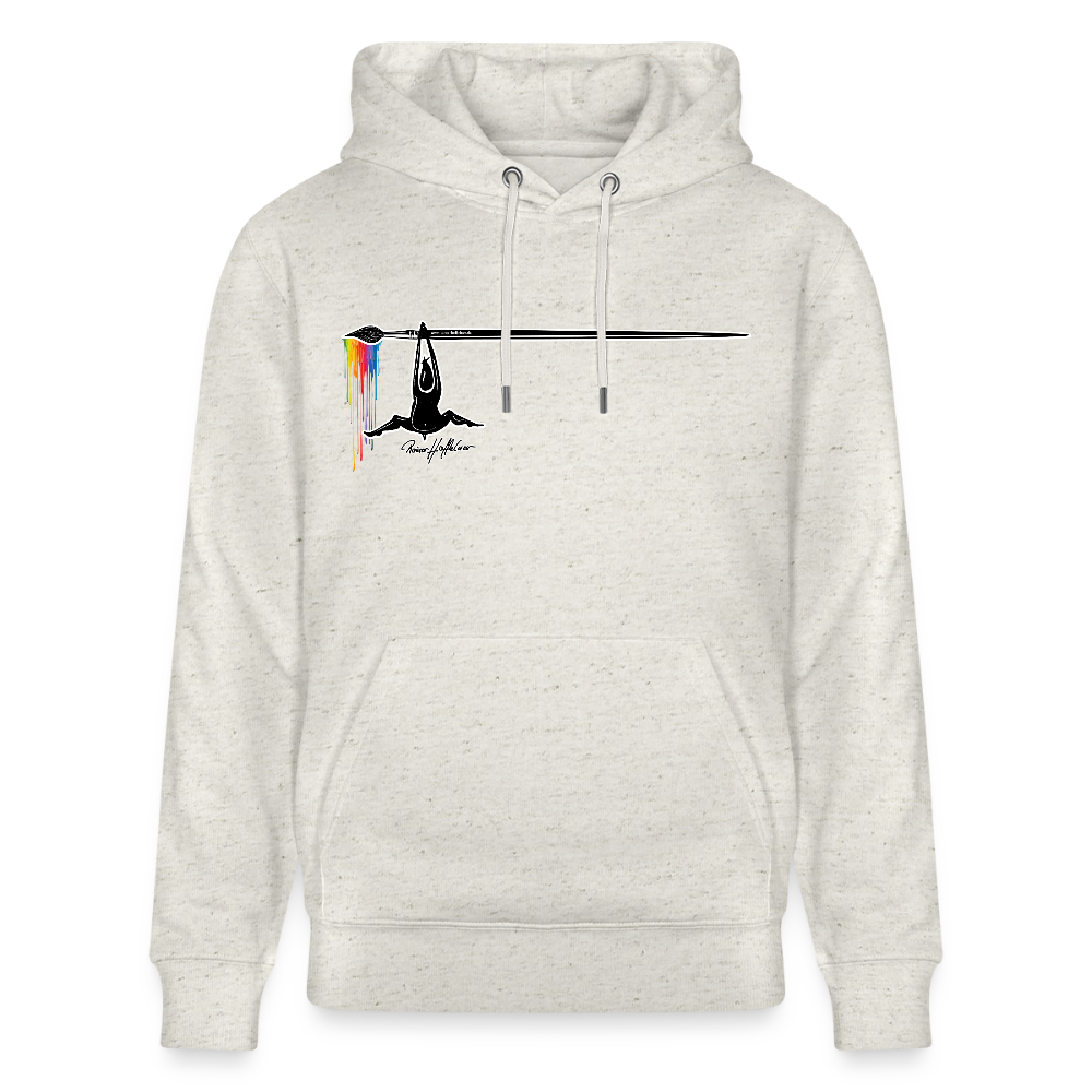 Unisex Hoodie mit TUSCHEMÄNNCHEN PRINT - Beige meliert
