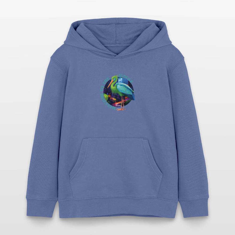 MNJS KIDS Bio-Hoodie mit WELCOME TO THE JUNGLE PRINT - Blau