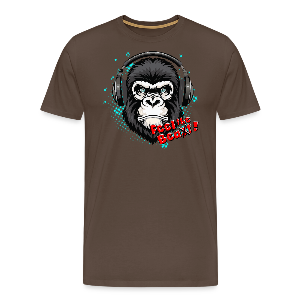 Männer Premium T-Shirt mit FEEL THE BEA(S)T PRINT - Edelbraun