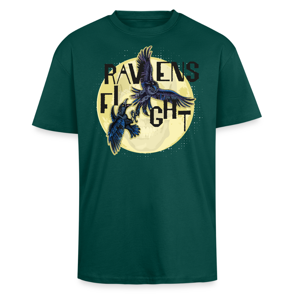 Heavy Oversize T-Shirt mit RAVENS FIGHT PRINT - hunter Green
