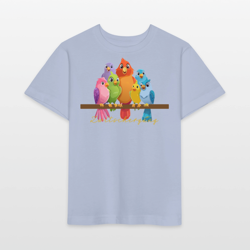 Kinder T-Shirt MINI mit Zwitschergäng Print - Lavendel-Violett