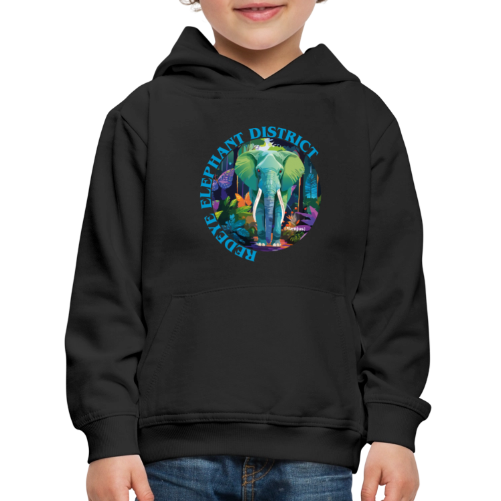 MNJS KIDS Premium Hoodie mit REDEYE ELEPHANT DISTRICT PRINT - Schwarz