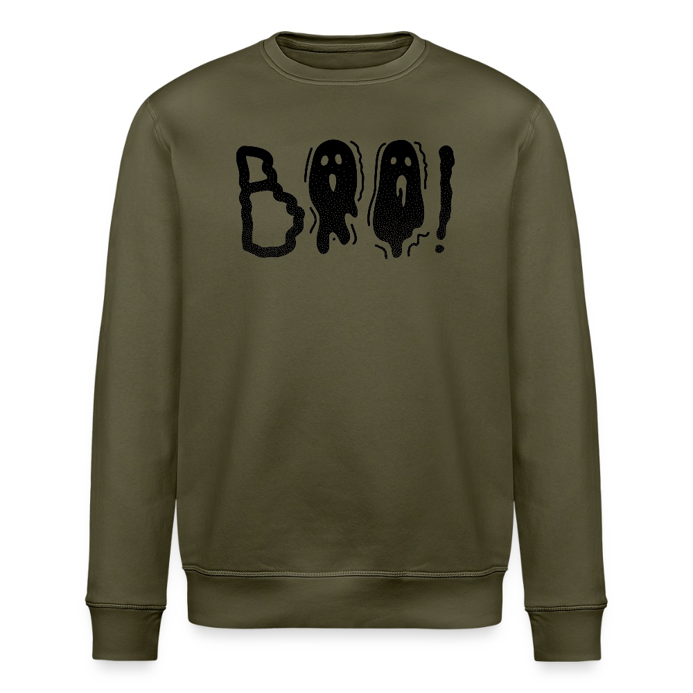 Unisex Bio-Sweatshirt mit BOO! PRINT - Khaki