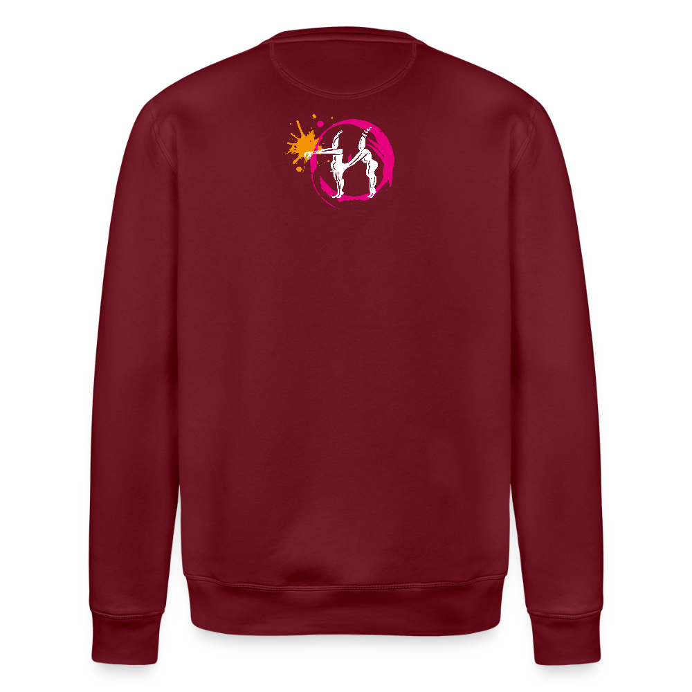 Unisex Bio-Sweatshirt mit ES ESKALIERT EH PRINT - Burgunderrot