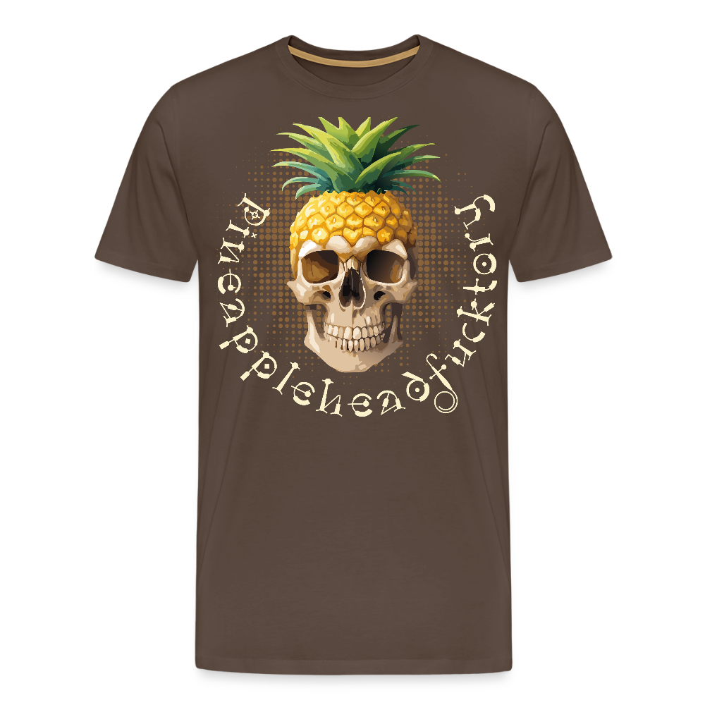 Männer Premium T-Shirt mit PINEAPPLEHEAD SKULL PRINT - Edelbraun