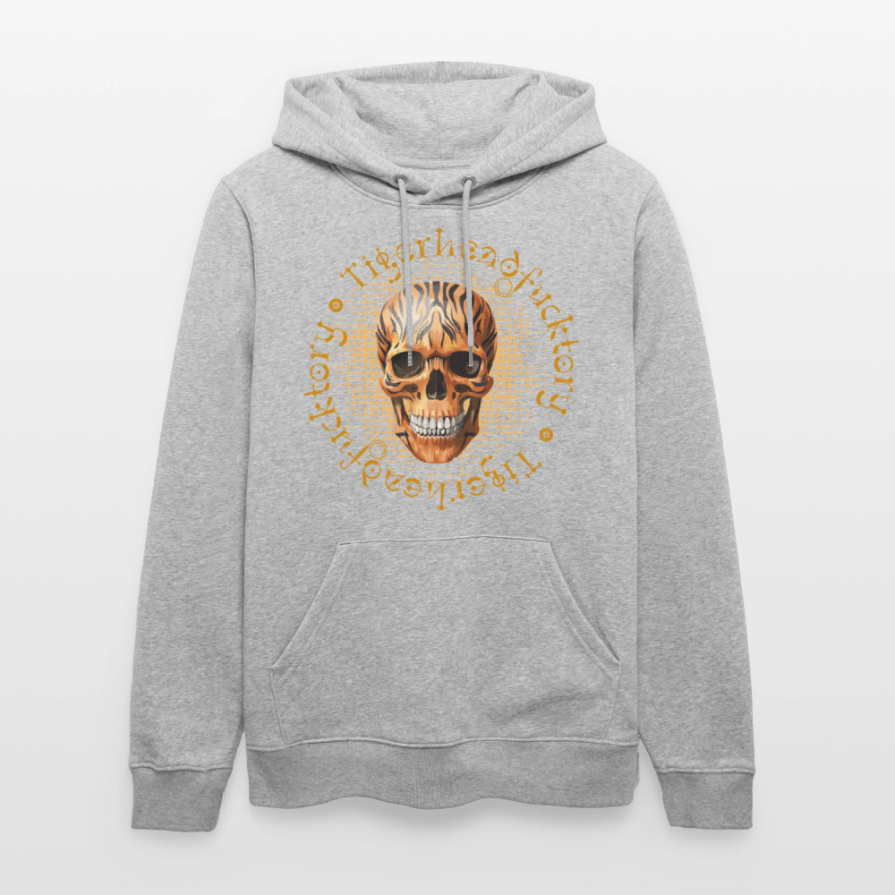 Unisex Hoodie mit TIGERHEAD SKULL PRINT - Grau meliert