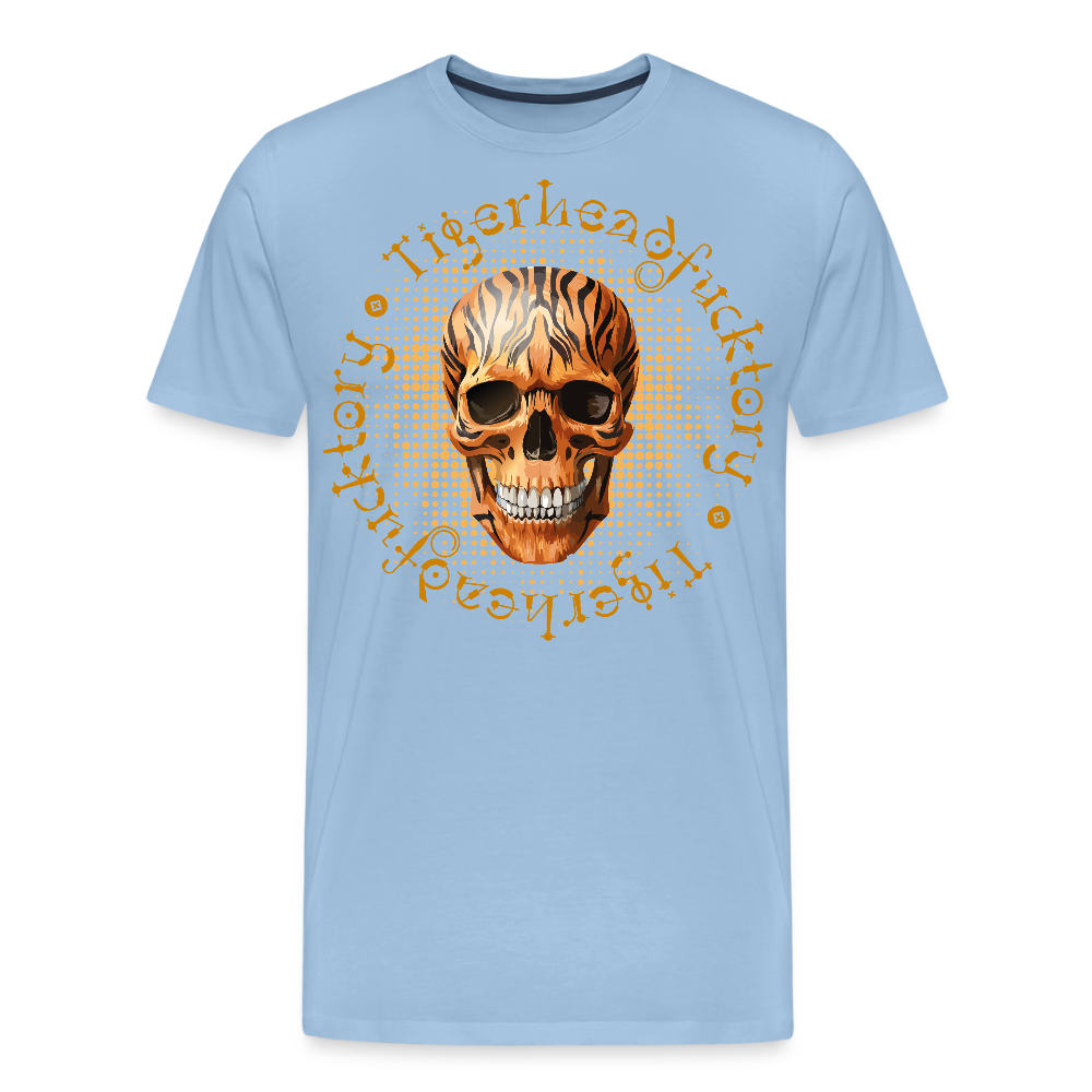 Männer Premium T-Shirt mit TIGERHEAD SKULL PRINT - Sky