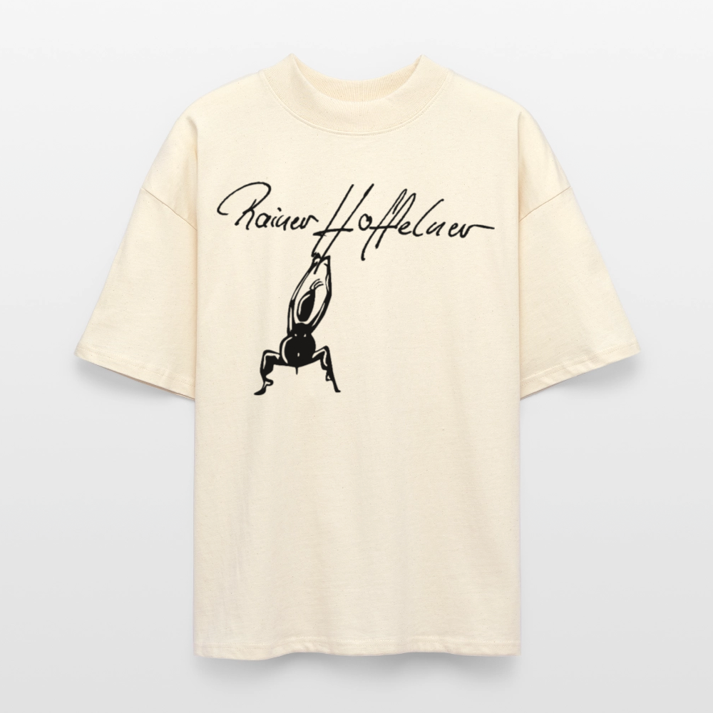 Oversized Unisex T-Shirt mit TUSCHEMÄNNCHEN PRINT - Weißgrau