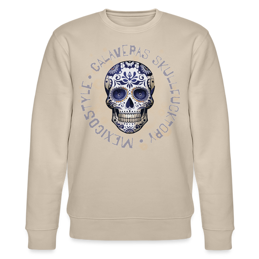 Unisex Bio-Sweatshirt mit CALAVERAS SKULL PRINT - Beige