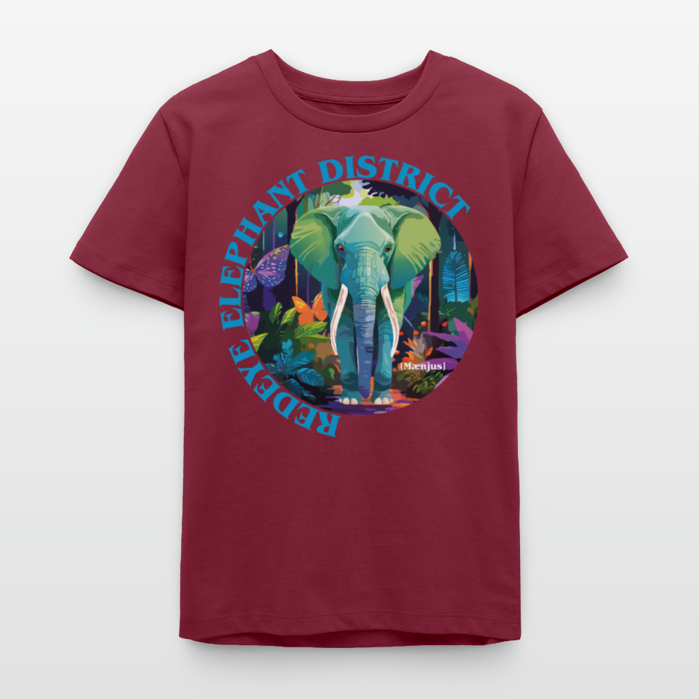 MNJS TEENS Bio T-Shirt mit REDEYE ELEPHANT DISTRICT PRINT - Burgunderrot