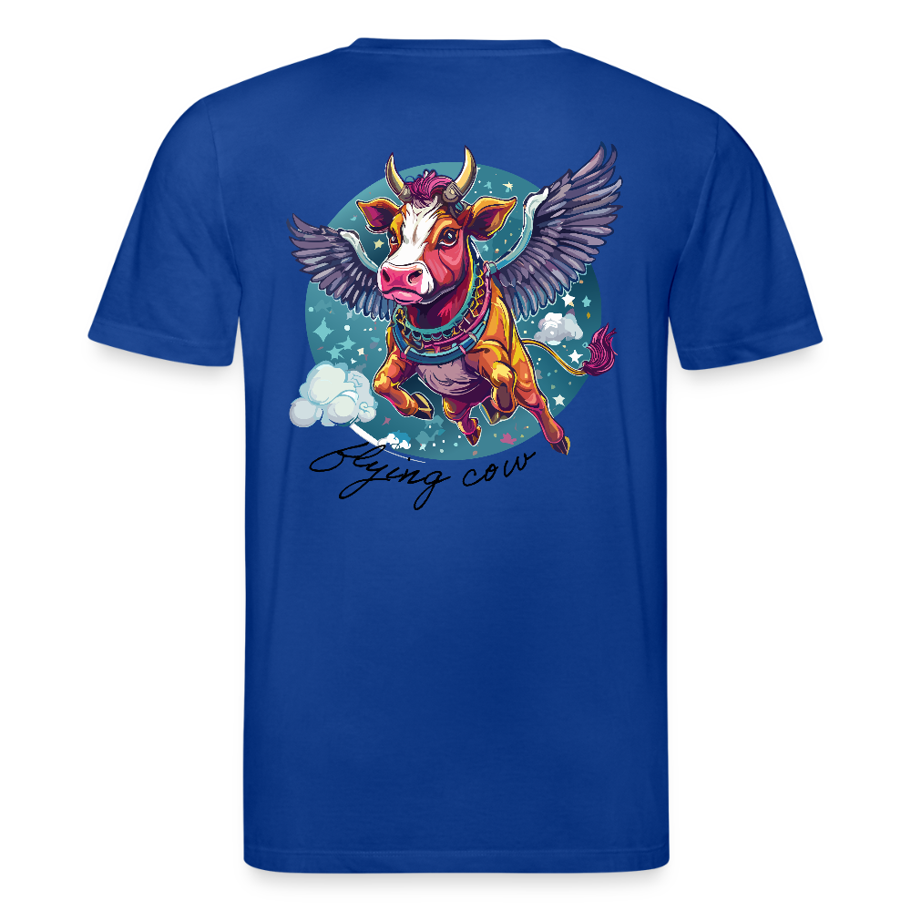 Unisex Bio-T-Shirt mit Flying Cow Print Rückseite - Dunkelblau