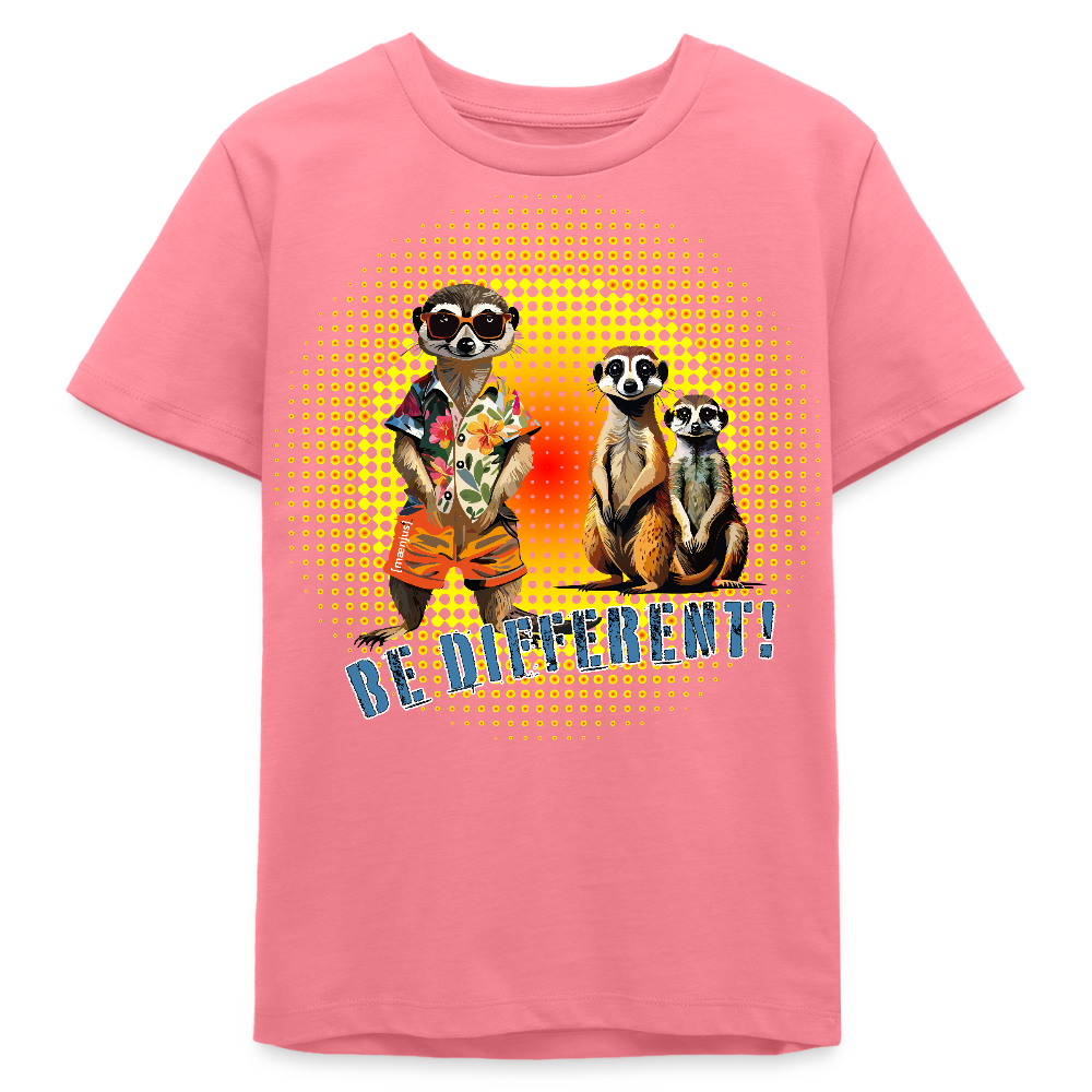 MNJS TEENS Bio T-Shirt mit BE DIFFERENT PRINT - Pink