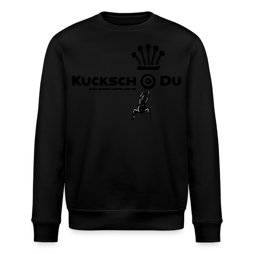 Unisex Bio-Sweatshirt mit KUCKSCH DU PRINT - Schwarz