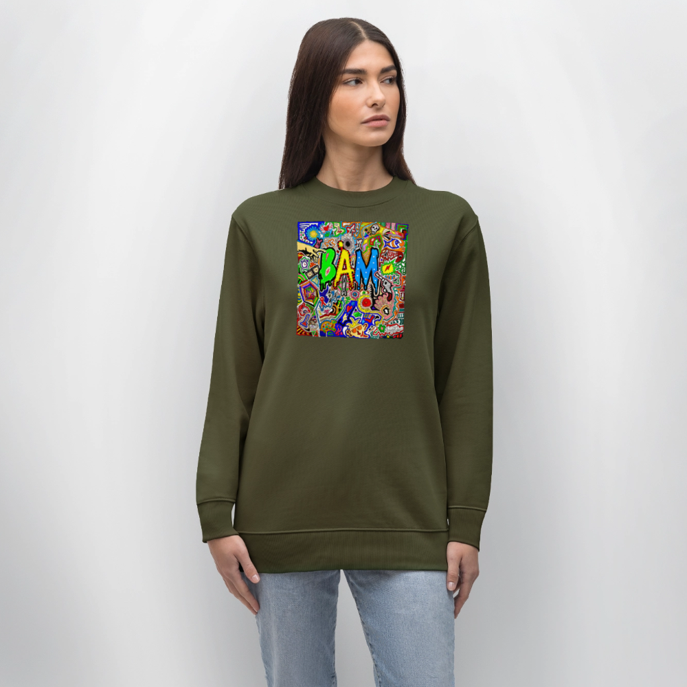 Unisex Bio-Sweatshirt mit BÄM PRINT - Khaki