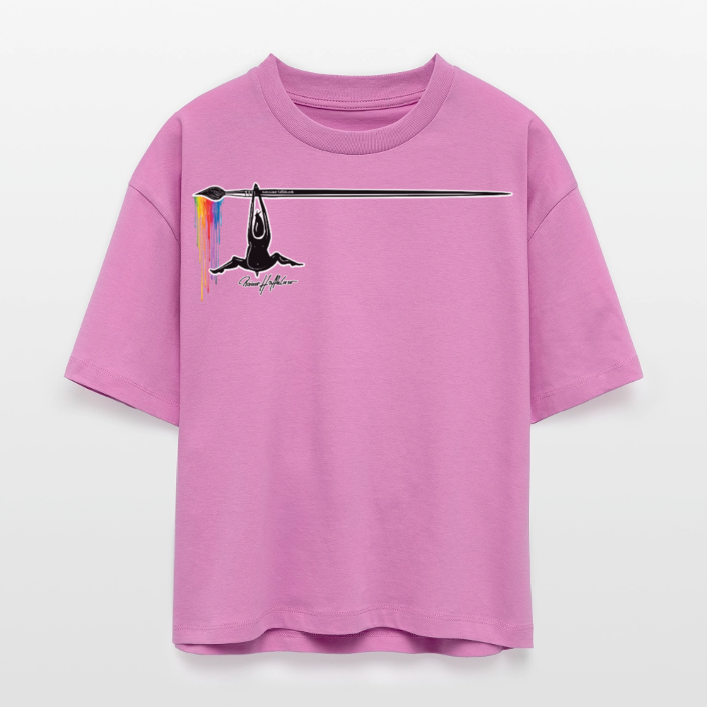 Frauen Boxy Bio-T-Shirt mit MÄNNLE PRINT - Pink
