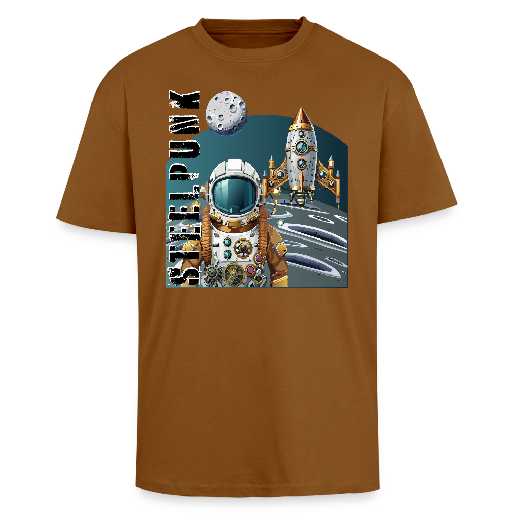 Heavy Oversize T-Shirt mit STEELPUNK PRINT - Toffee