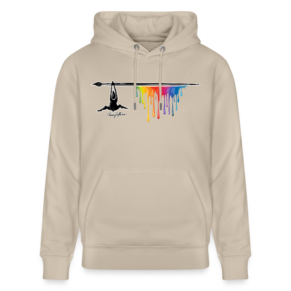 Unisex Hoodie mit TUSCHEMÄNNCHEN PRINT - Beige