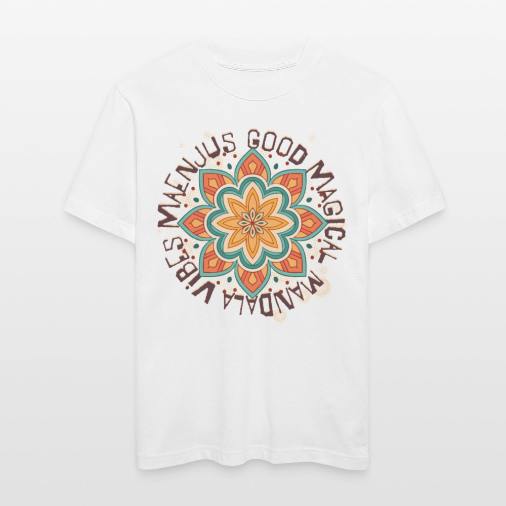 Unisex Bio-T-Shirt mit MANDALA VIBES PRINT - Weiß