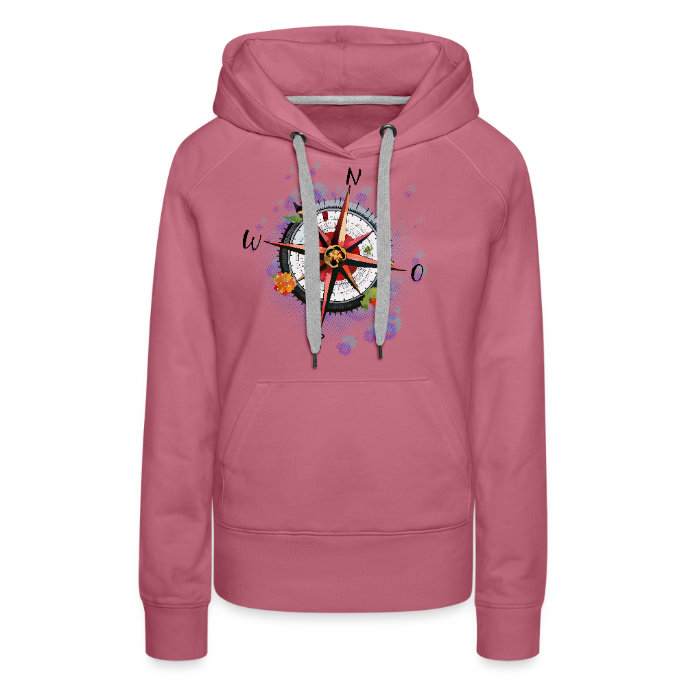 Frauen Premium Hoodie mit WINDROSE PRINT - Malve