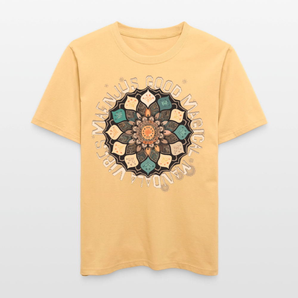Unisex Bio-T-Shirt mit MANDALA VIBES PRINT - Hellgelb