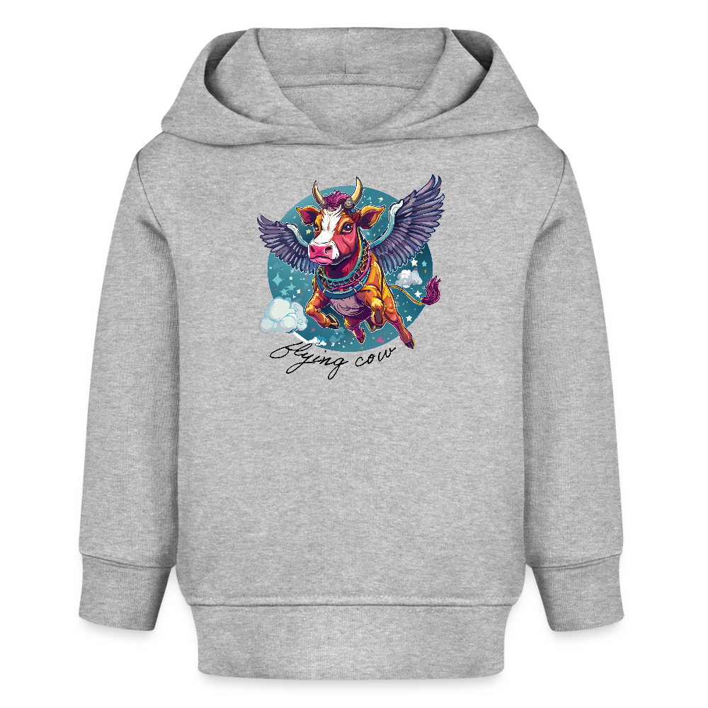 MNJS KIDS Bio Hoodie mit FLYING COW PRINT - Grau meliert