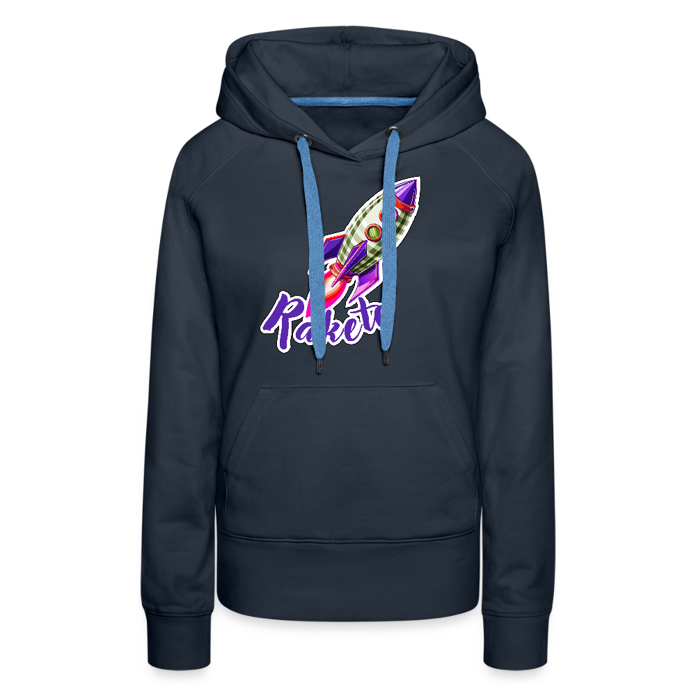 Frauen Premium Hoodie mit RAKETE PRINT - Navy