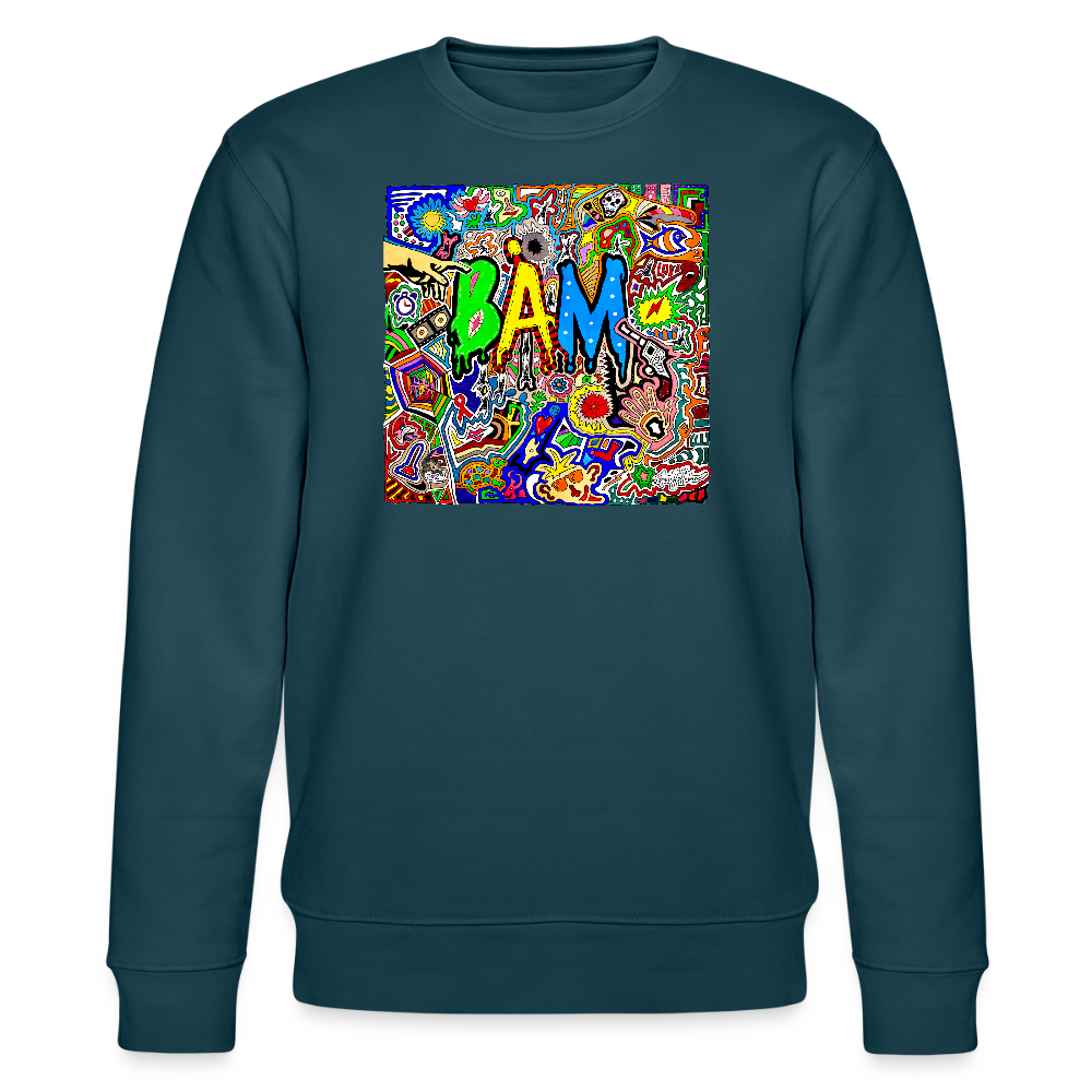 Unisex Bio-Sweatshirt mit BÄM PRINT - Dunkles Petrol