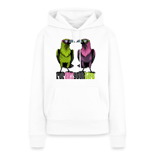 Frauen Premium Hoodie mit POPARTYOURLIFE PRINT - Weiß