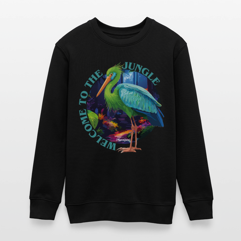 MNJS TEENS Bio Sweatshirt mit WELCOME TO THE JUNGLE PRINT - Schwarz