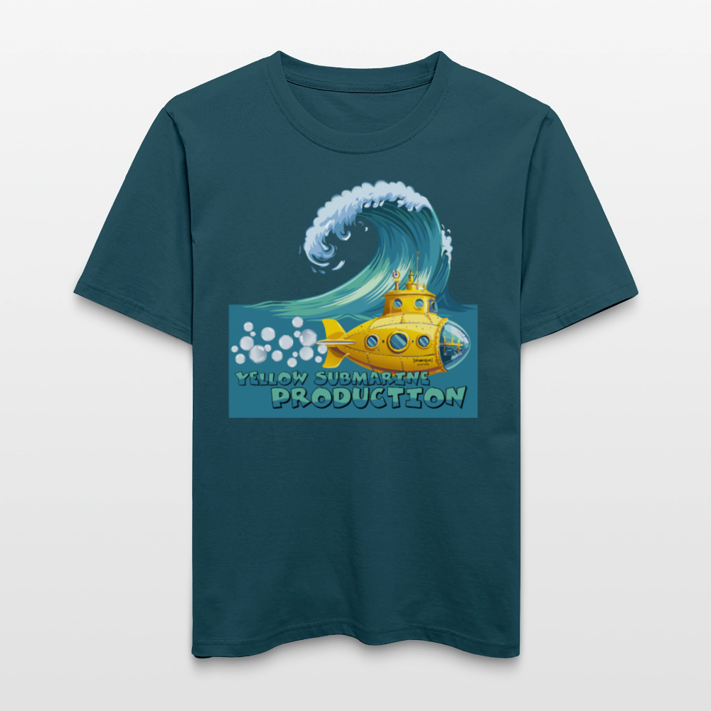 Unisex Bio-T-Shirt mit YELLOW SUBMARINE PRODUCTION PRINT - Dunkles Petrol
