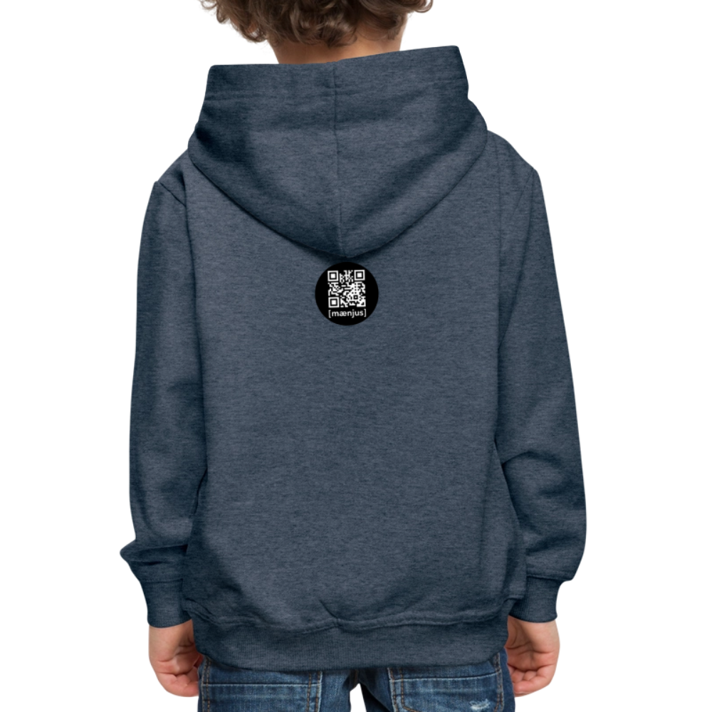 MNJS KIDS Premium Hoodie mit DEEP FOREST GREEN TIGERRABBIT PRINT - Jeansblau