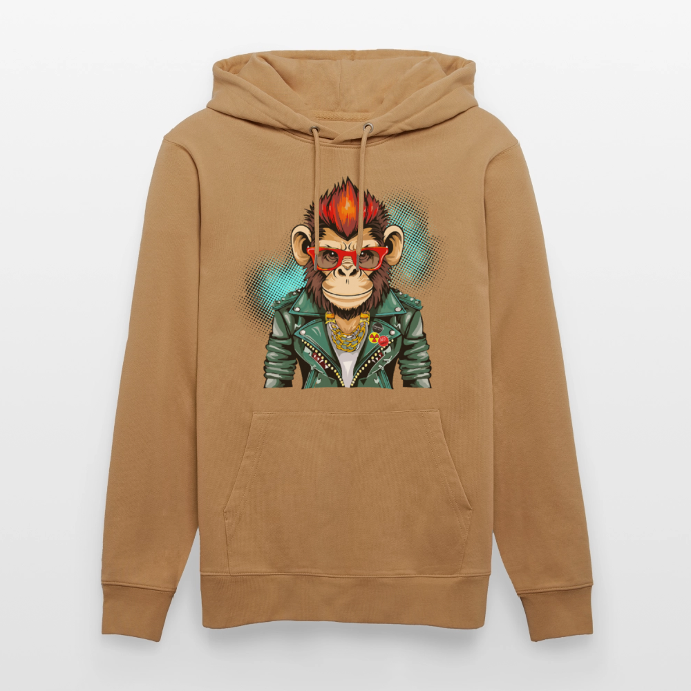 Unisex Hoodie mit MONKEY PRINT - Karamell