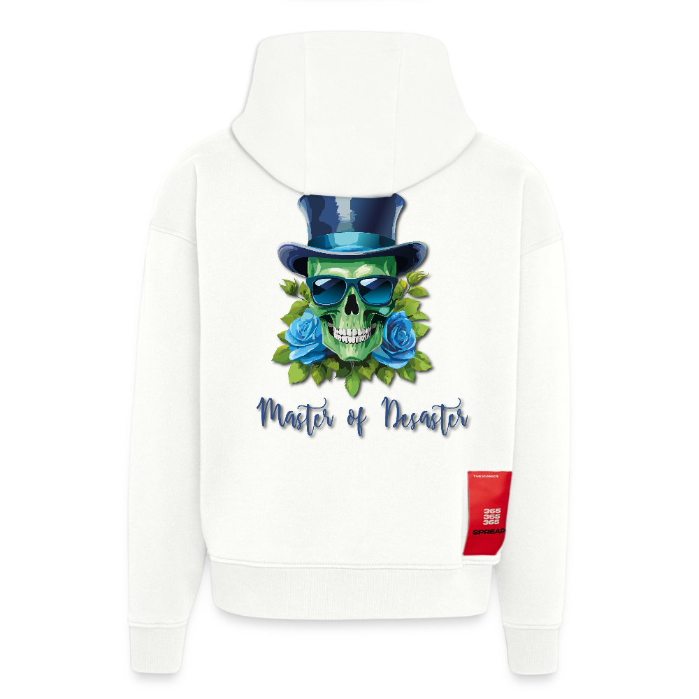 Heavyweight Oversized Organic Hoodie mit MASTER OF DESASTER SKULL PRINT - OFF WHITE