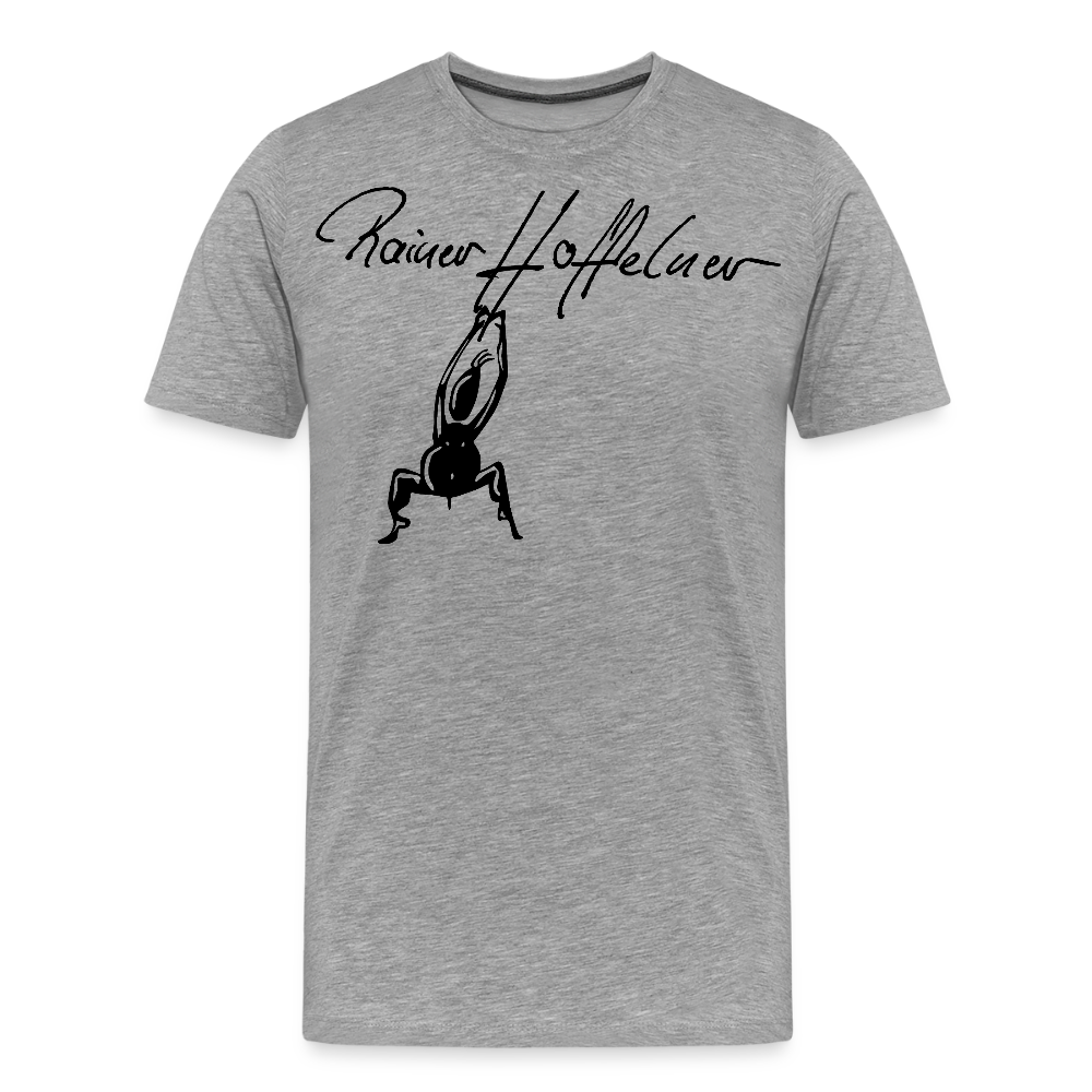 Männer Premium T-Shirt mit TUSCHEMÄNNCHEN PRINT - Grau meliert