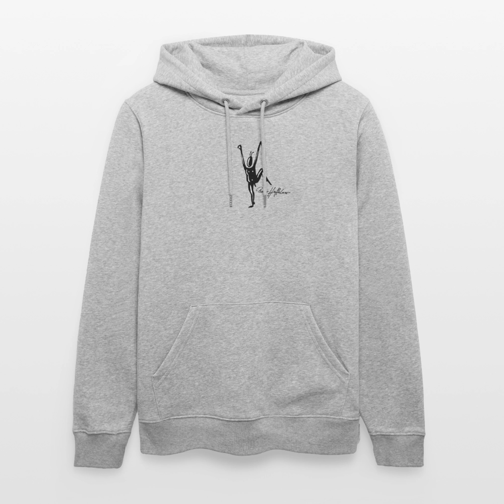 Unisex Bio-Hoodie mit TUSCHEMÄNNCHEN PRINT - Grau meliert