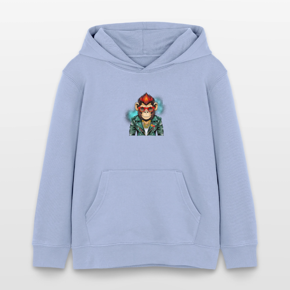 MNJS KIDS Bio-Hoodie mit MONKEY PRINT - Sky