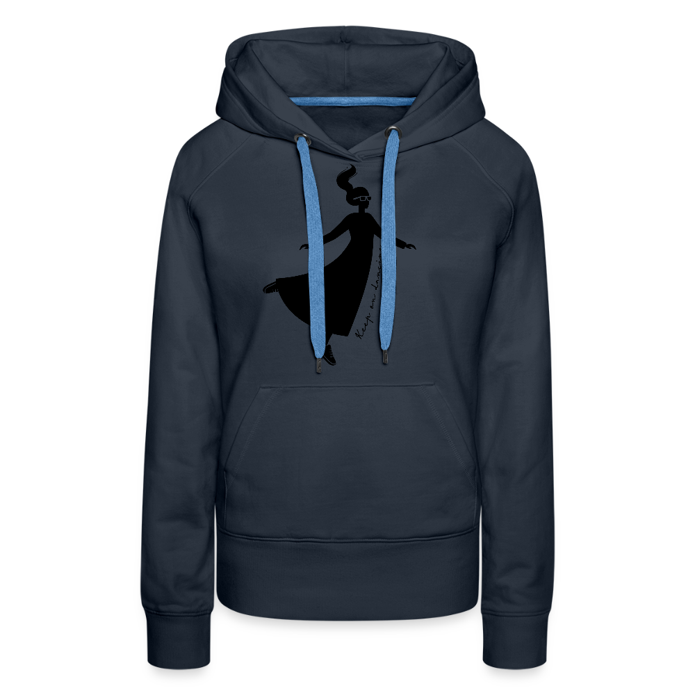 Frauen Premium Hoodie mit KEEP ON DANCING PRINT - Navy
