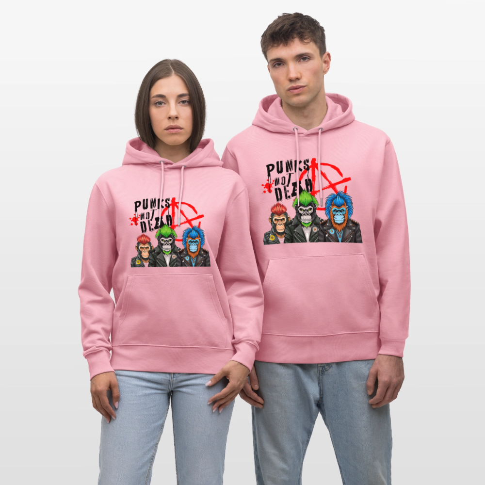 Unisex Hoodie mit PUNKS NOT DEAD PRINT - Lila Traum
