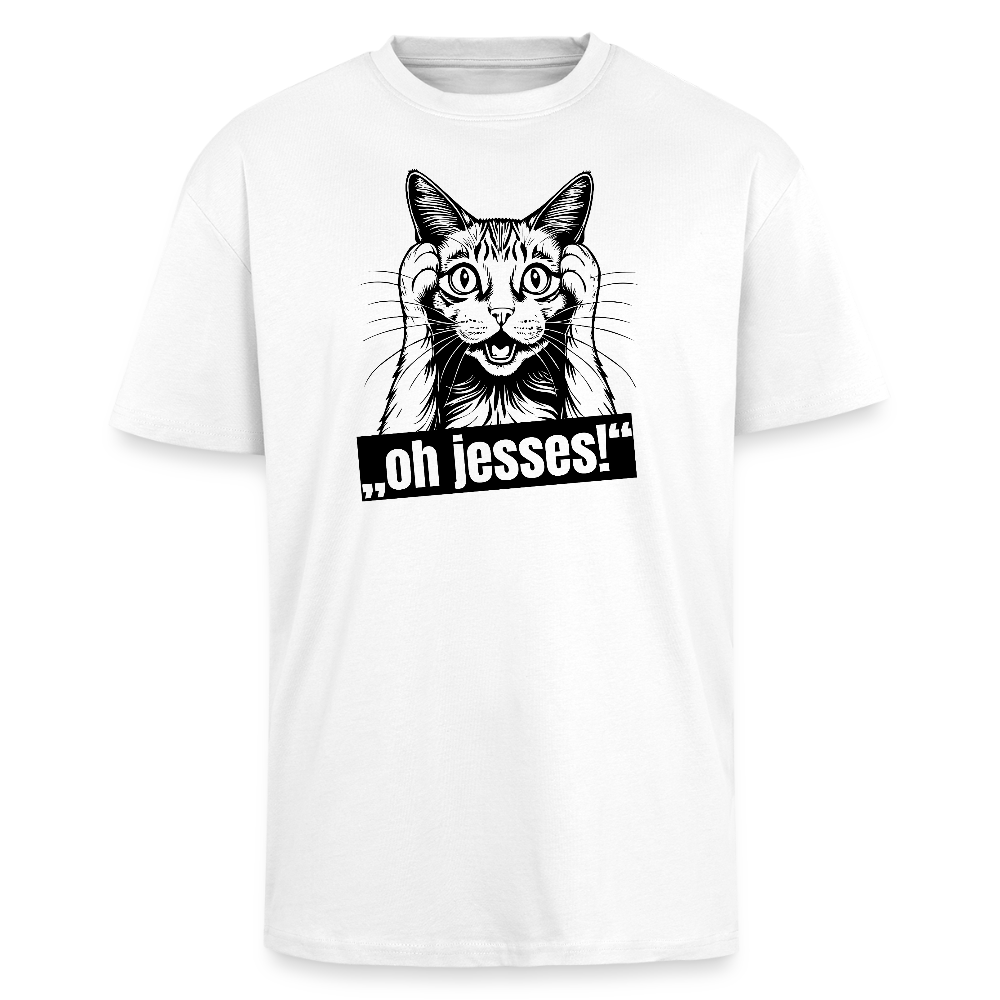 Heavy Oversize T-Shirt mit OH JESSES PRINT - Weiß