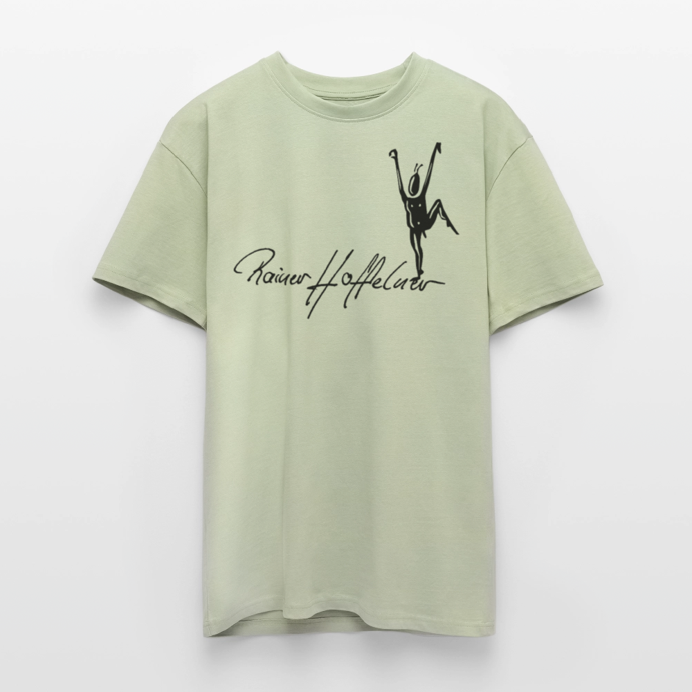 Heavy Oversize T-Shirt mit TUSCHEMÄNNCHEN PRINT - Leichtes Salbeigrün