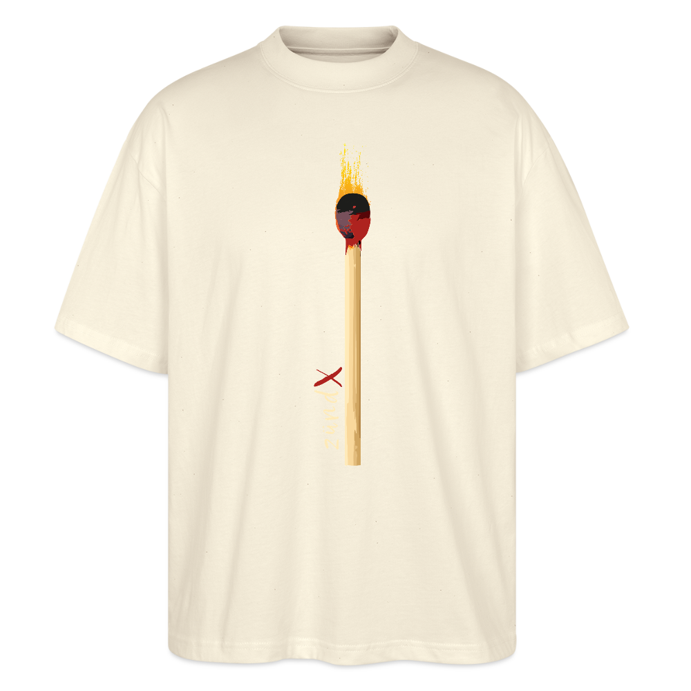 Oversized Unisex T-Shirt mit ZÜNDX PRINT - Weißgrau