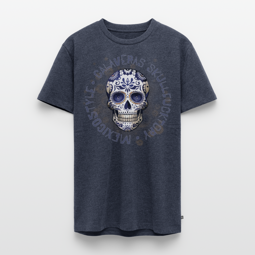 Männer Premium T-Shirt mit CALAVERAS SKULL PRINT - Jeansblau