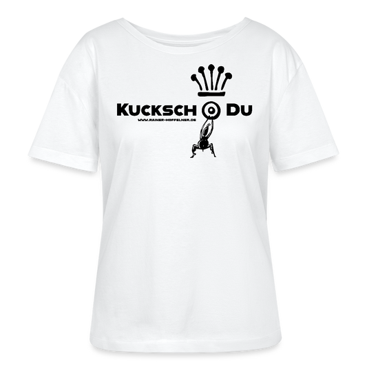 Frauen T-Shirt mit KUCKSCH DU PRINT - Weiß